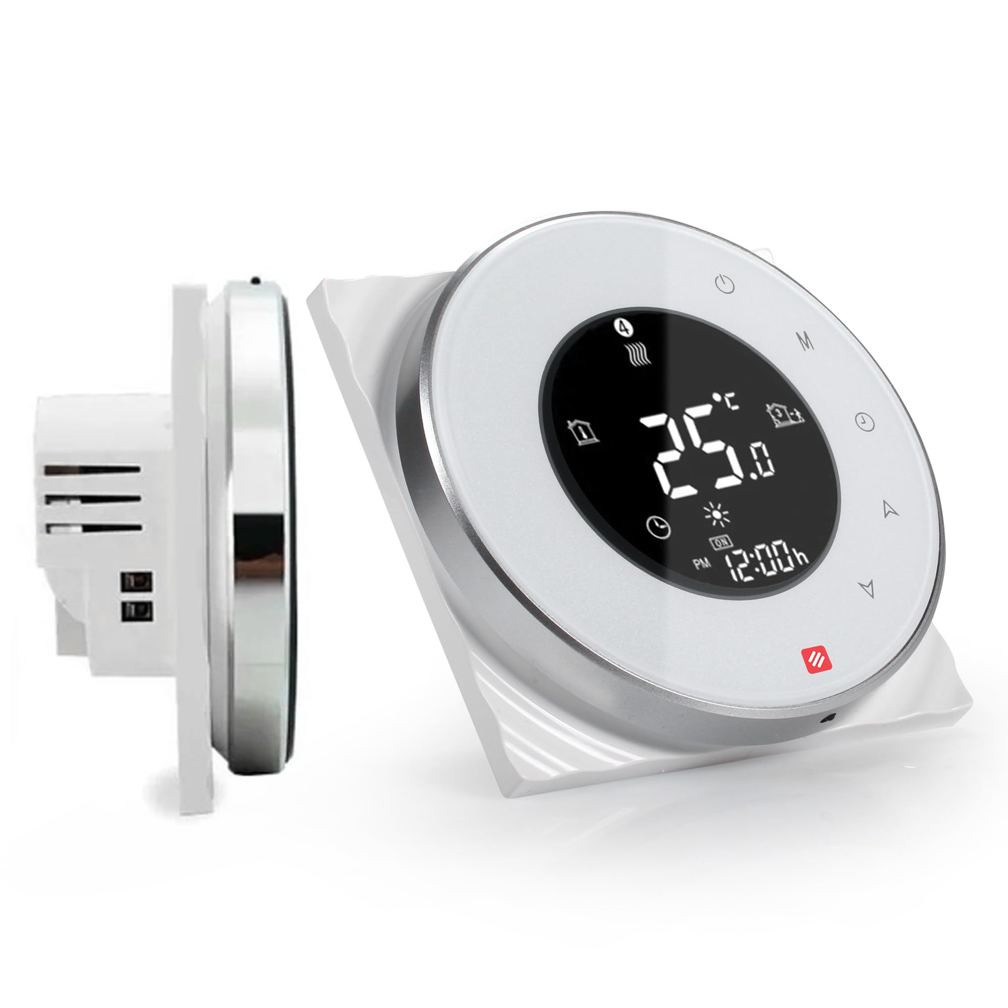 DREAM HEAT Inteligentny termostat, okrągły wyświetlacz dotykowy, sterowanie Wi-Fi, programowalne tryby, kompatybilny z Amazon Echo, Google Home