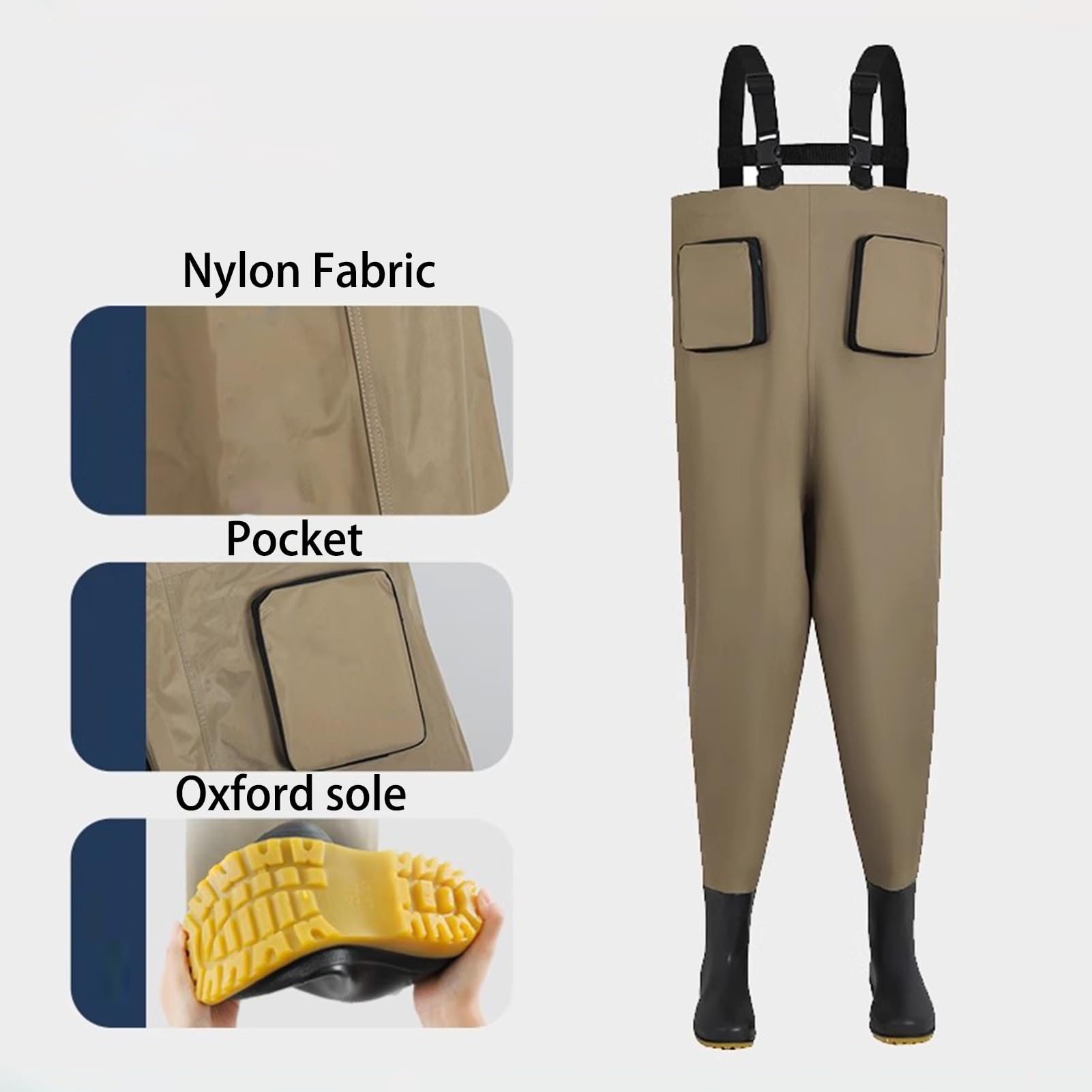 Stivali A Coscia da Pesca Pantaloni Impermeabili da Pesca all'aperto, Stivali da Caccia Antiscivolo in Nylon