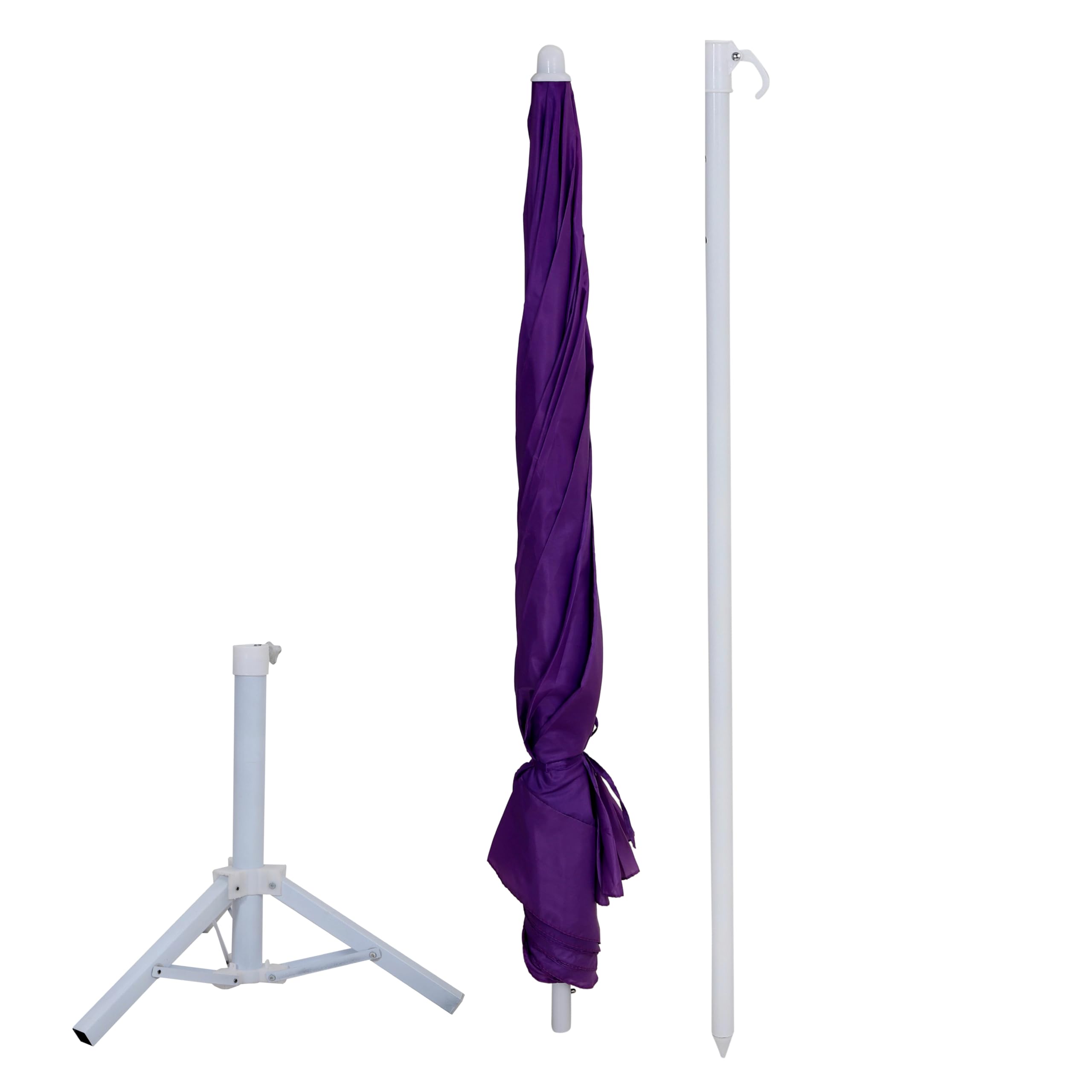 Bluebuds, We Build Smiles 36in/6ft Outdoor Garden Umbrella With Stand Tripod Holder Outdoor Big Size Waterproof Super Cloth Patio Garden Outdoor Umbrella (36, Purple) 2