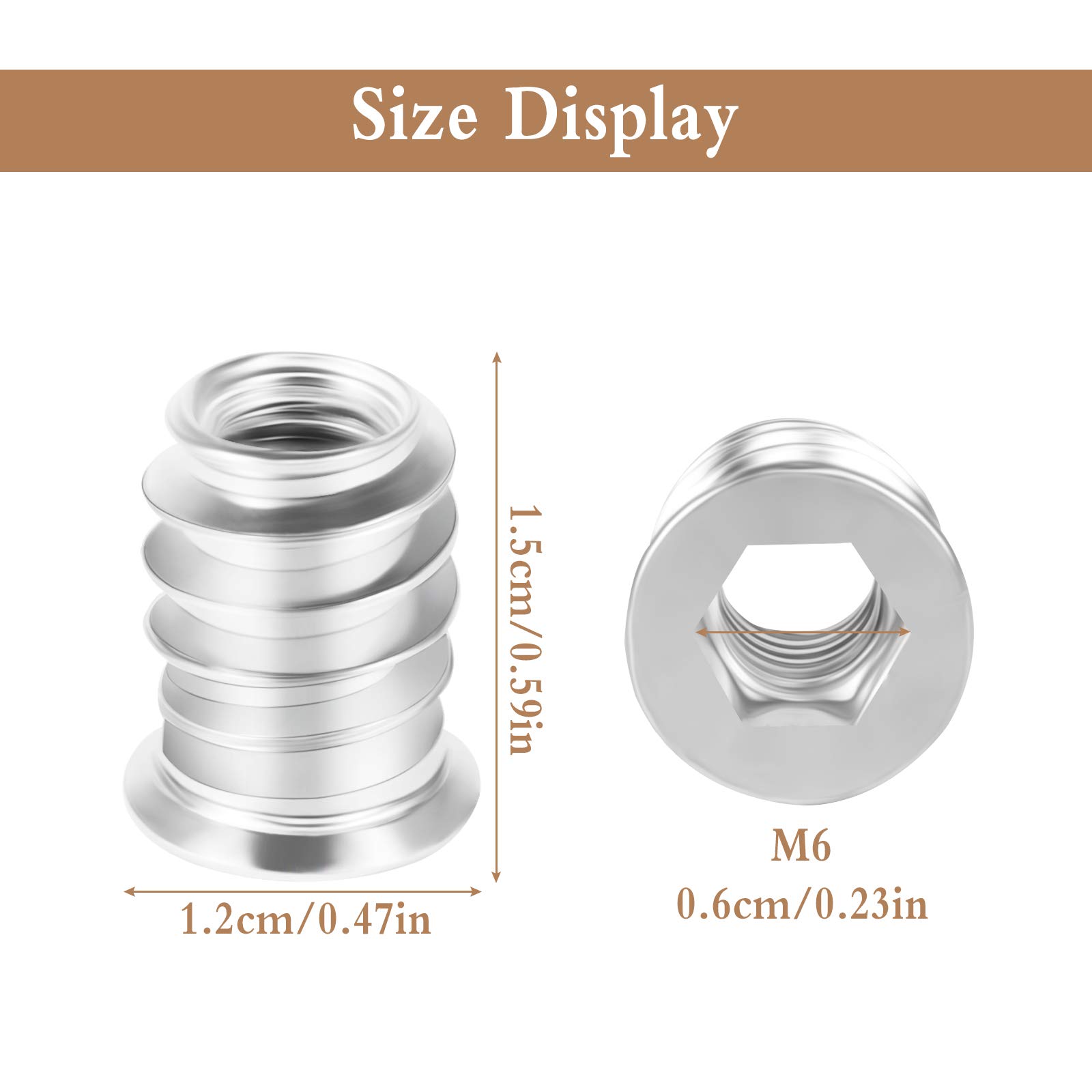 Tuercas De Rosca 155 Piezas Tuercas Hexagonales M4 M5 M6 M8 Tuercas Para Madera, Inserto Roscado Hexagonal Aleación De Zinc Tuerca, Tuercas De Inserción Para Muebles De Madera