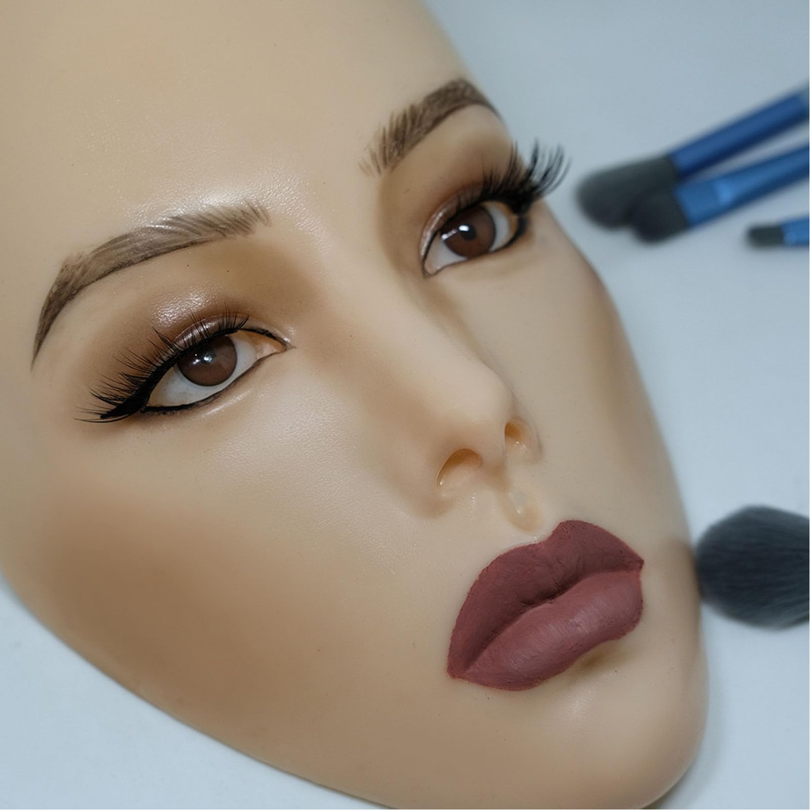Generic 5D Makeup Practice Face Board Kit, 120 Farben Pinsel Mannequin (Rosa Haut)
