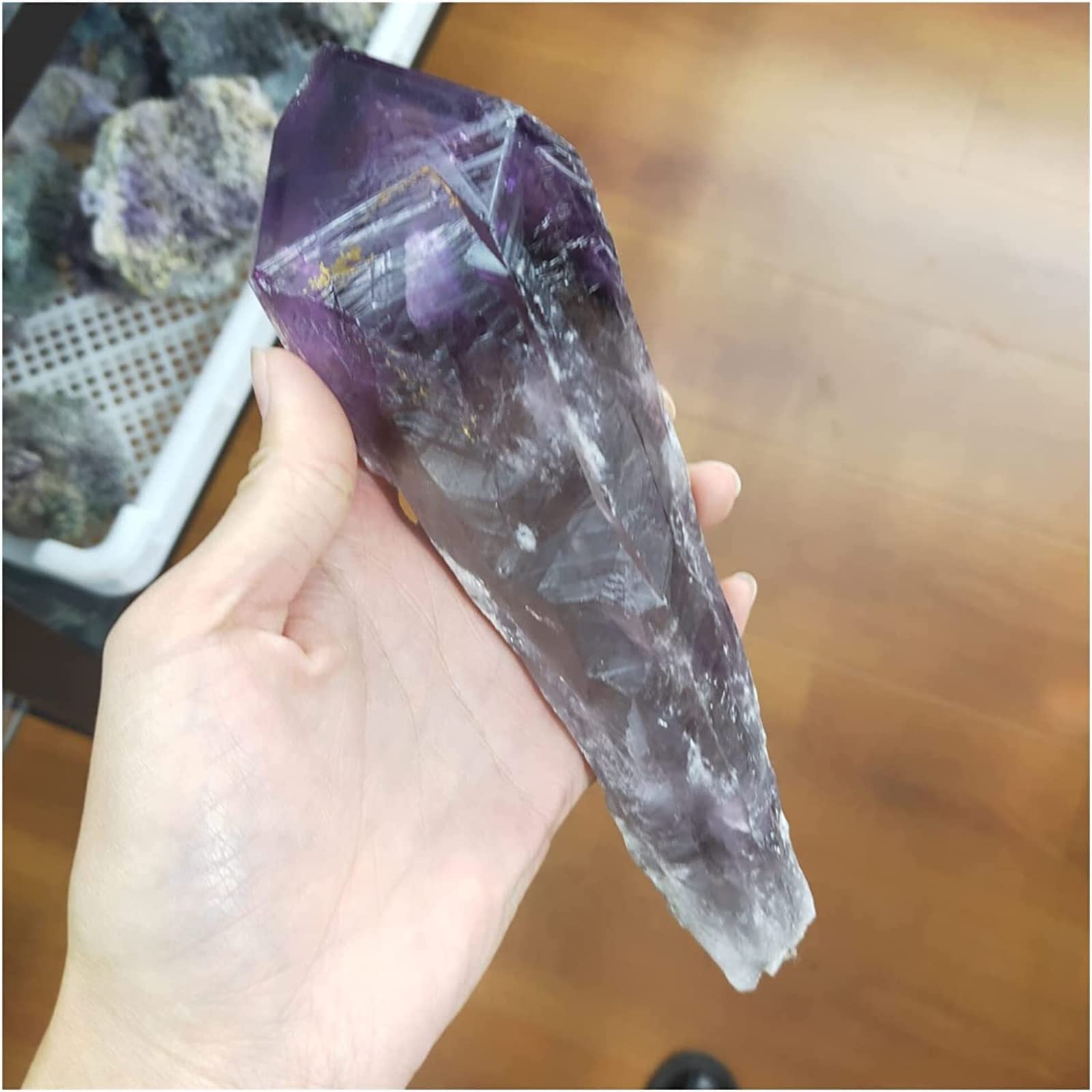 Amethyst Rough Stone Natural Amethyst Purpur Rückgrat Kristallturm Crystal Point Reiky Gemstone Natural Mineral Home Dekoration (Size : 400-500g)