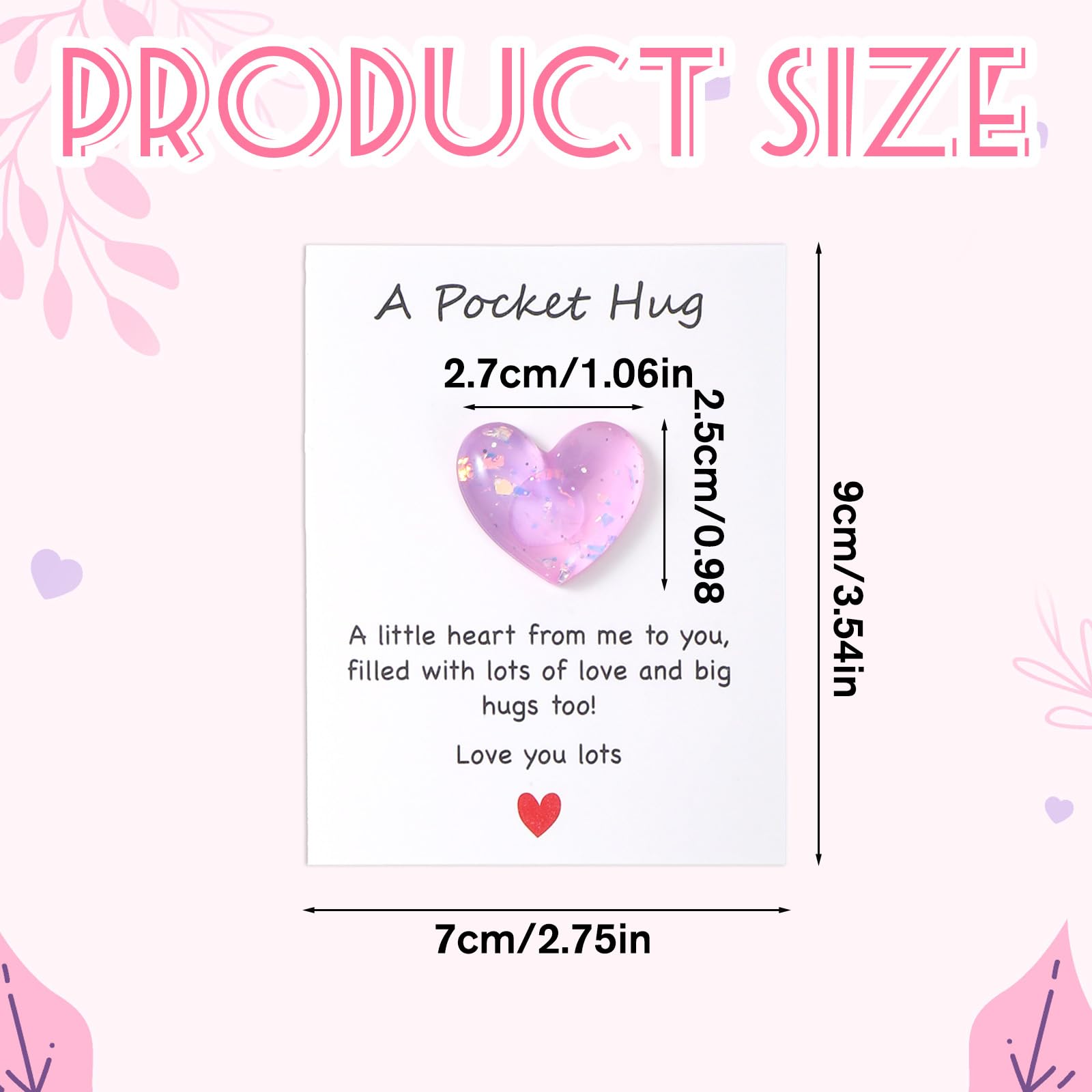 Tucnoeu 8 Pcs Pocket Hug Heart Greeting Cards, Little Heart Pocket Hug Card,Gift for Valentines Day, Keepsake Exchange Relationship Cards for Colleagues, Family, Friends