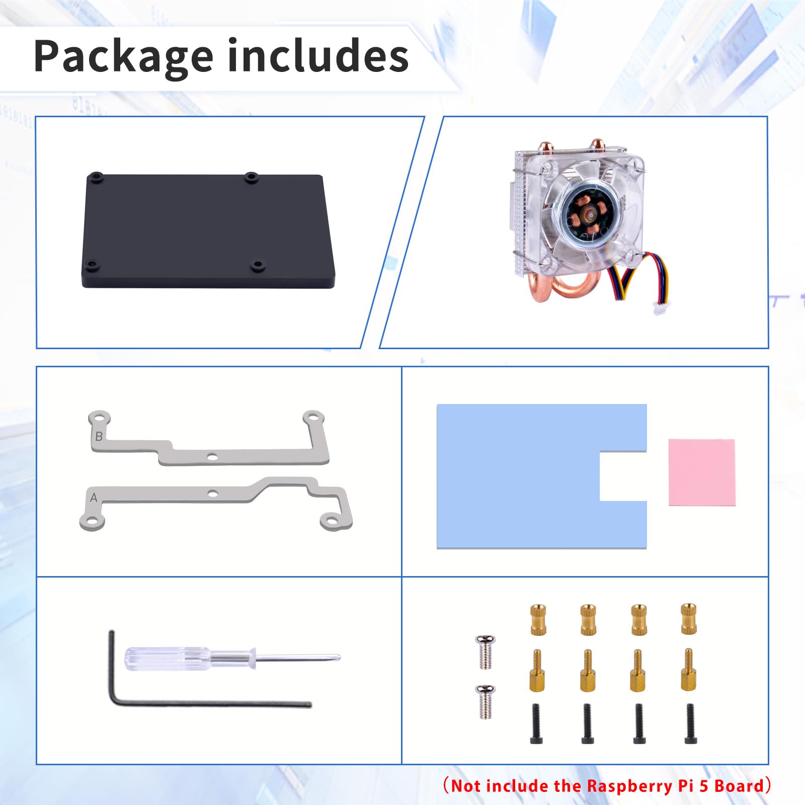 GeeekPi Ice Tower Cooler do Raspberry Pi 5, aluminiowy klimatyzator Pi 5 z wentylatorem chłodzącym do Raspberry Pi 5 4 GB/8 GB (Raspberry Pi 5 nie wchodzi w zakres dostawy), EP-0215