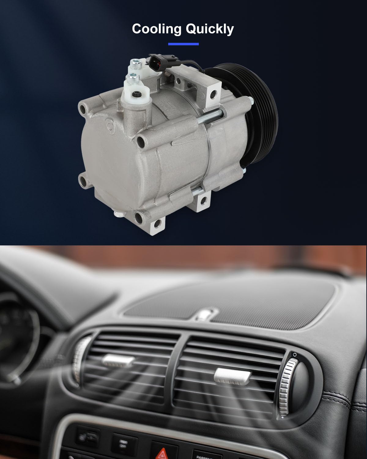 SCITOO AC Compressor With Clutch For 4.6L Ford/Lincoln/Mercury (2006-2011 Crown Vic, Explorer, Town Car)