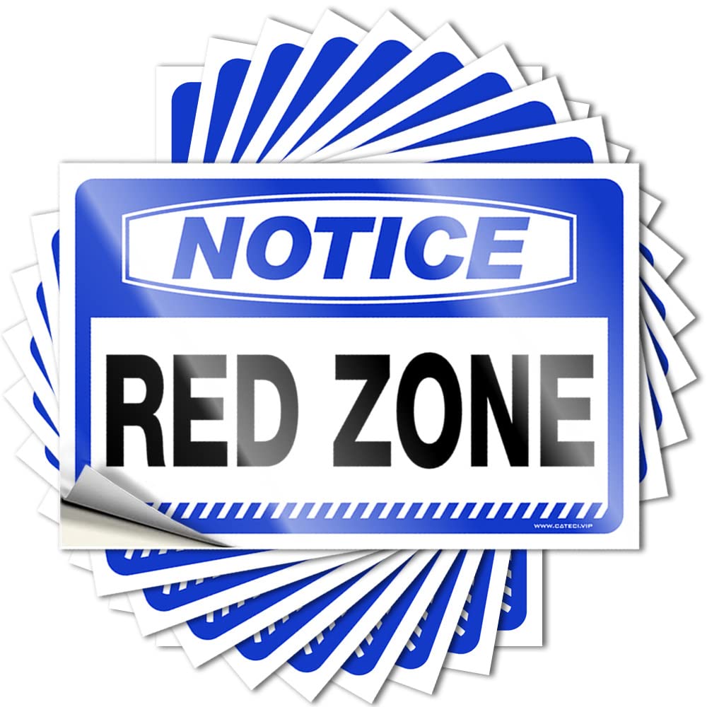 Stickers Home | Funky Water Notice Red Zone for Layered(8X12CM)