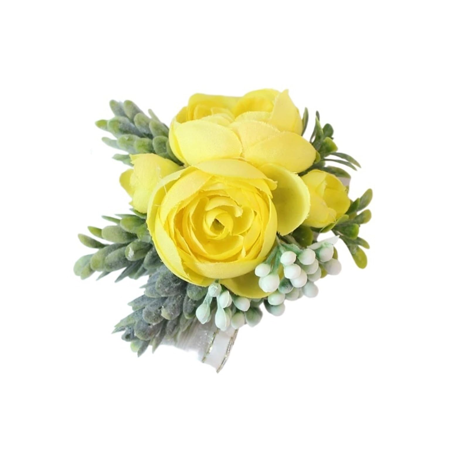 MQFBNNP Wedding boutonniere Meldel Rose Bud Wrist Corsage Hand Flower Man Boutonniere(Wrist flower-E)