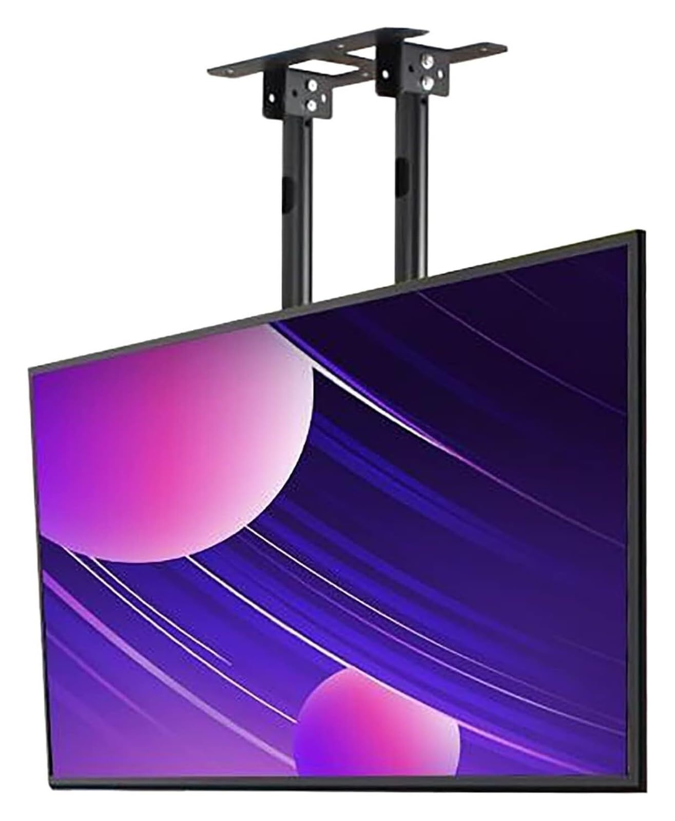 Support TV simple écran à hauteur double réglable pour moniteur profil bas