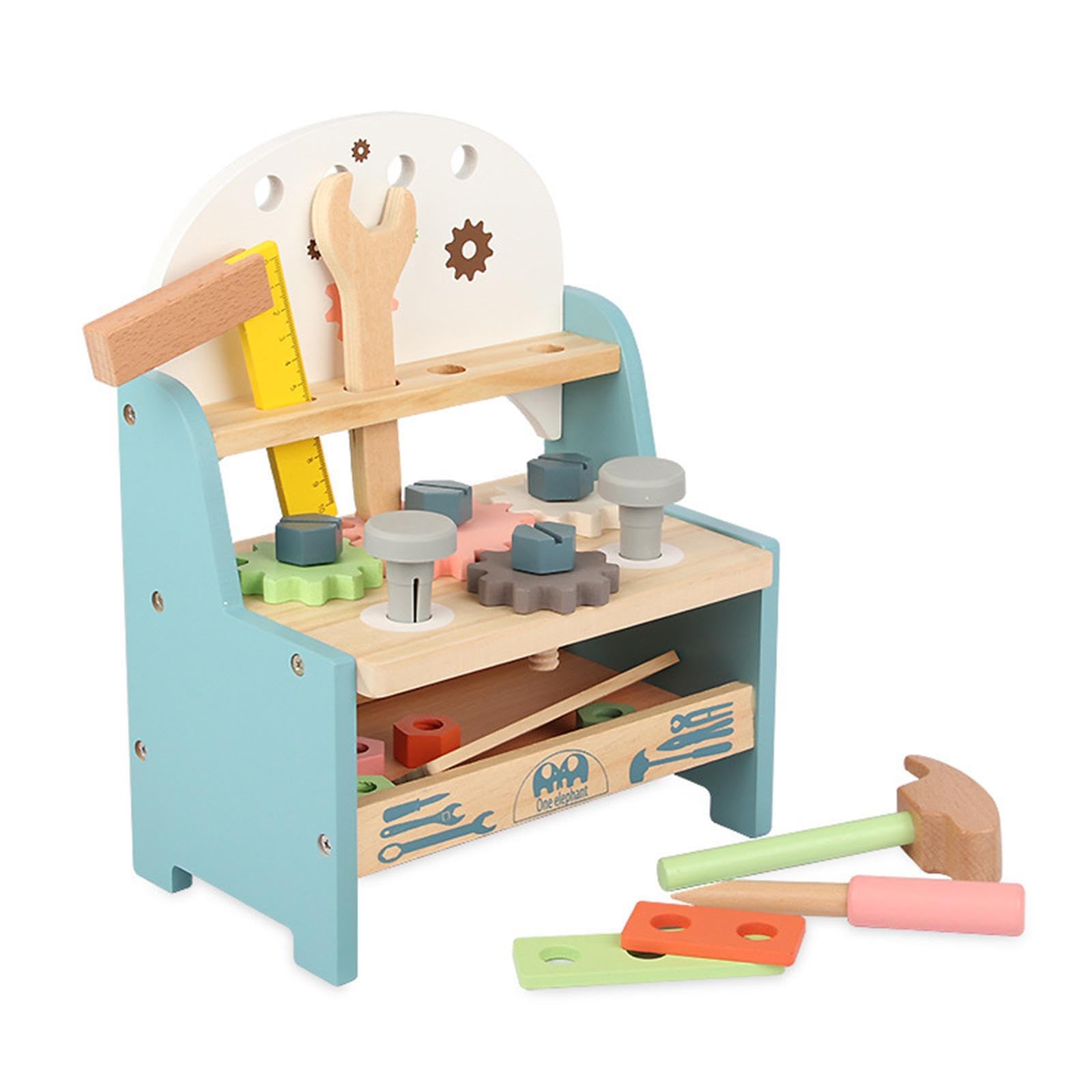 Giocattoli educativi per bambini, set di attrezzi da gioco, chiave inglese, martello, 25 pezzi, strumenti di riparazione in legno per apprendimento creativo, divertimento