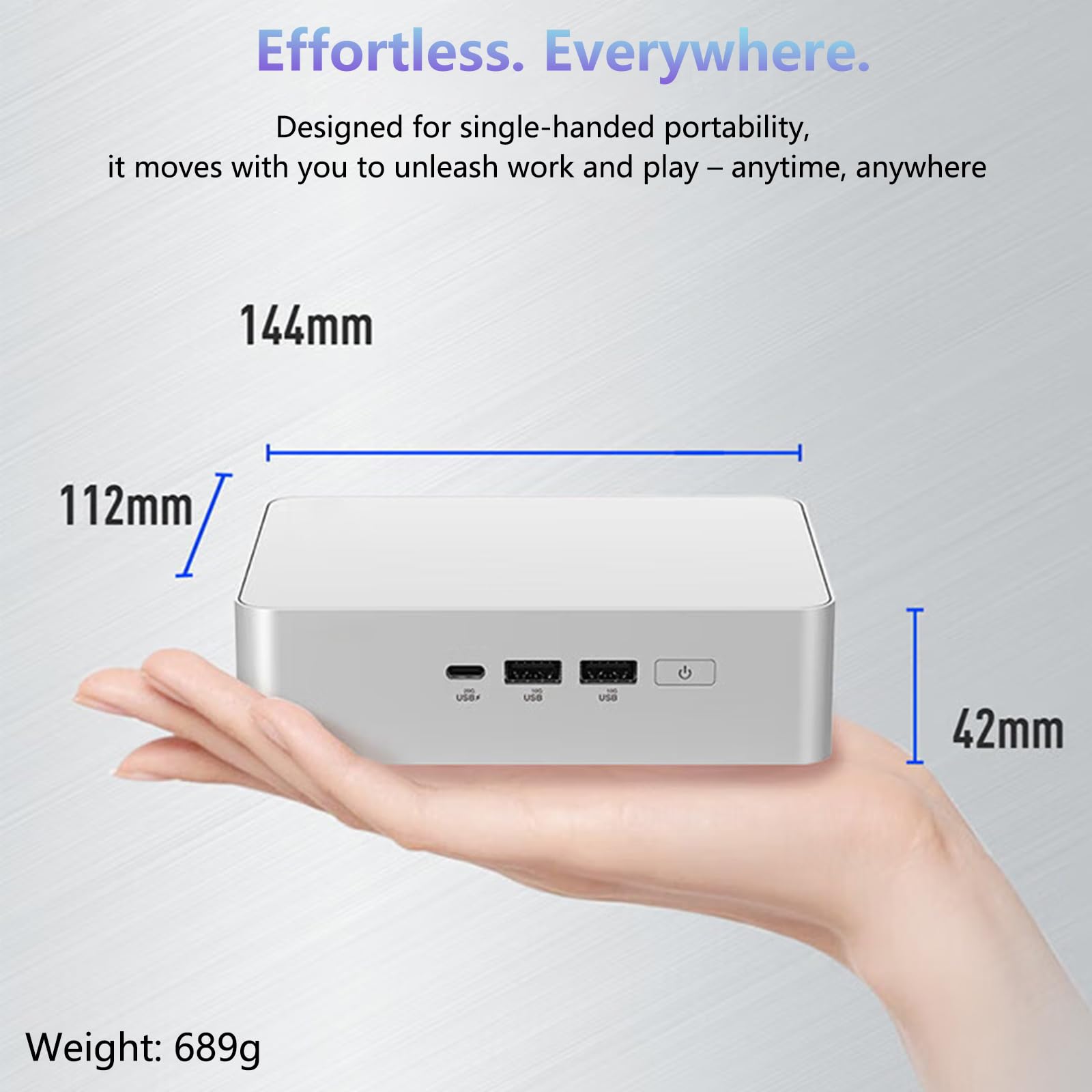 Cutesliving NUC 15 Pro+ Ultra 5 225H Mini PC, DDR5 6400MHz, Quad 4K Output, Thunderbolt 4, 14-Core 4.9GHz, 0.7L Design compatto, Ufficio/Creativo/Gaming (Barebone NO RAM, SSD & OS)