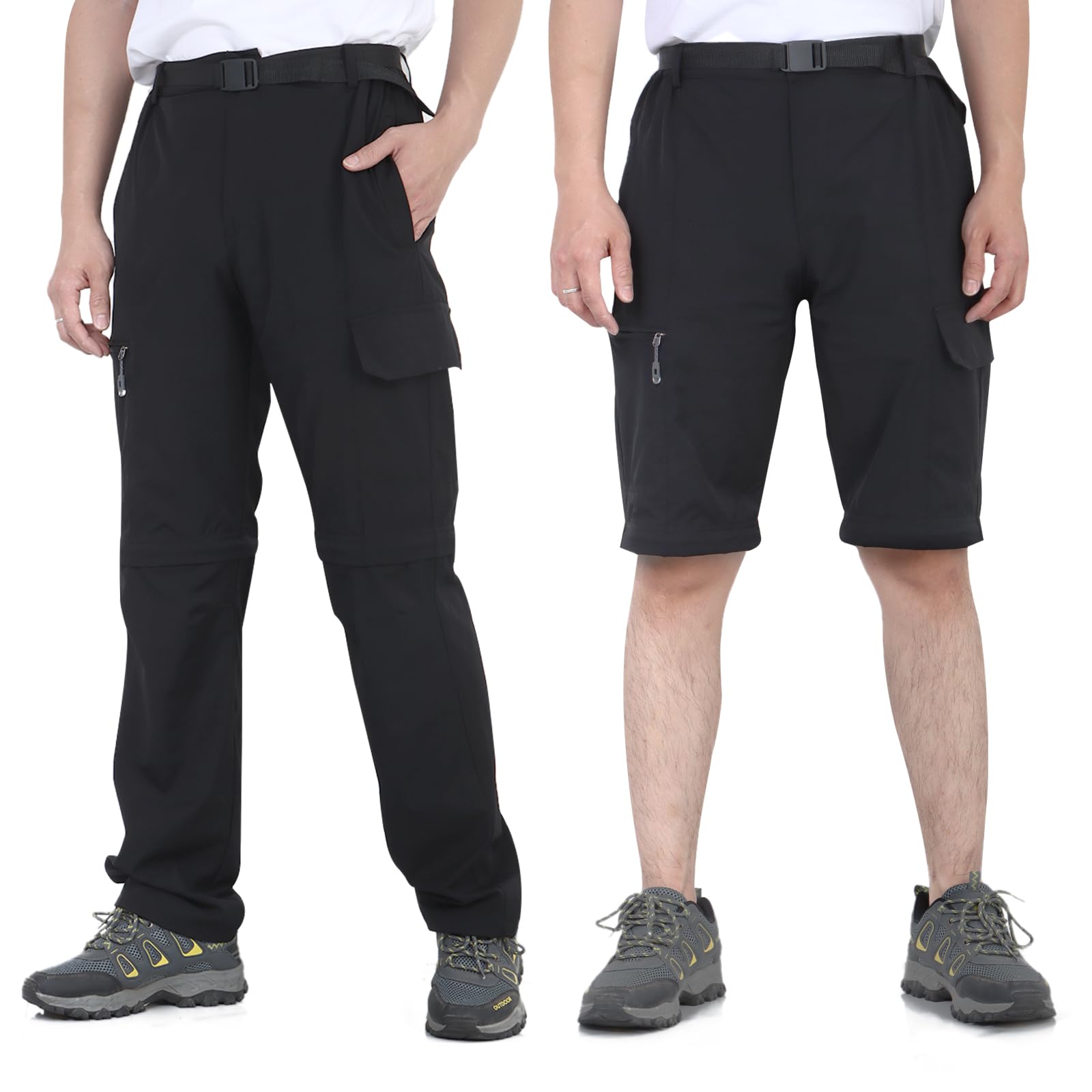 LHHMZ Pantalones de senderismo para hombre, ligeros, con cremallera, casuales, de secado rápido, para viajes, pesca, pantalones cortos