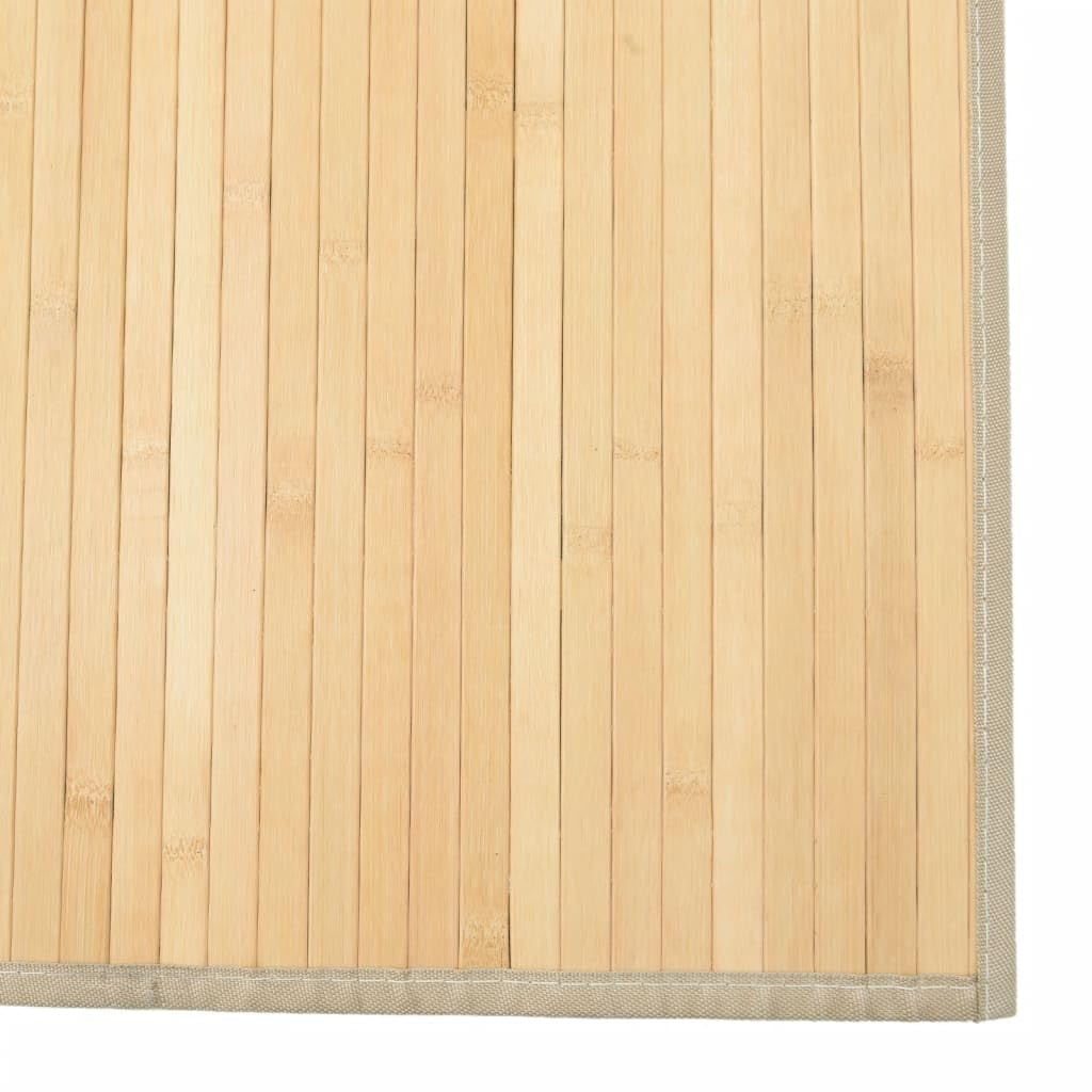 Bambusteppich 80x200 cm Teppich Rechteckig aus Bambus Naturfarben Rutschfester Läufer für Wohnzimmer Küche Flur und Esszimmer Natürlicher Holzteppich Helles Naturholz