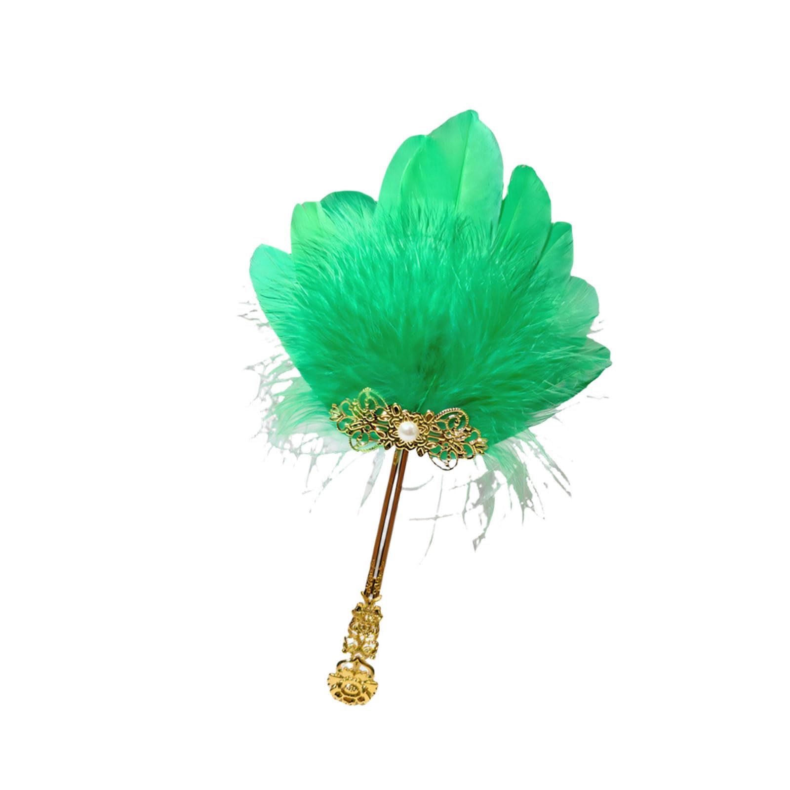 Piceioep Feathered Small Handheld Fan for Stage Photography Props and Traditional Costume Accessories Gift Feathered Fan