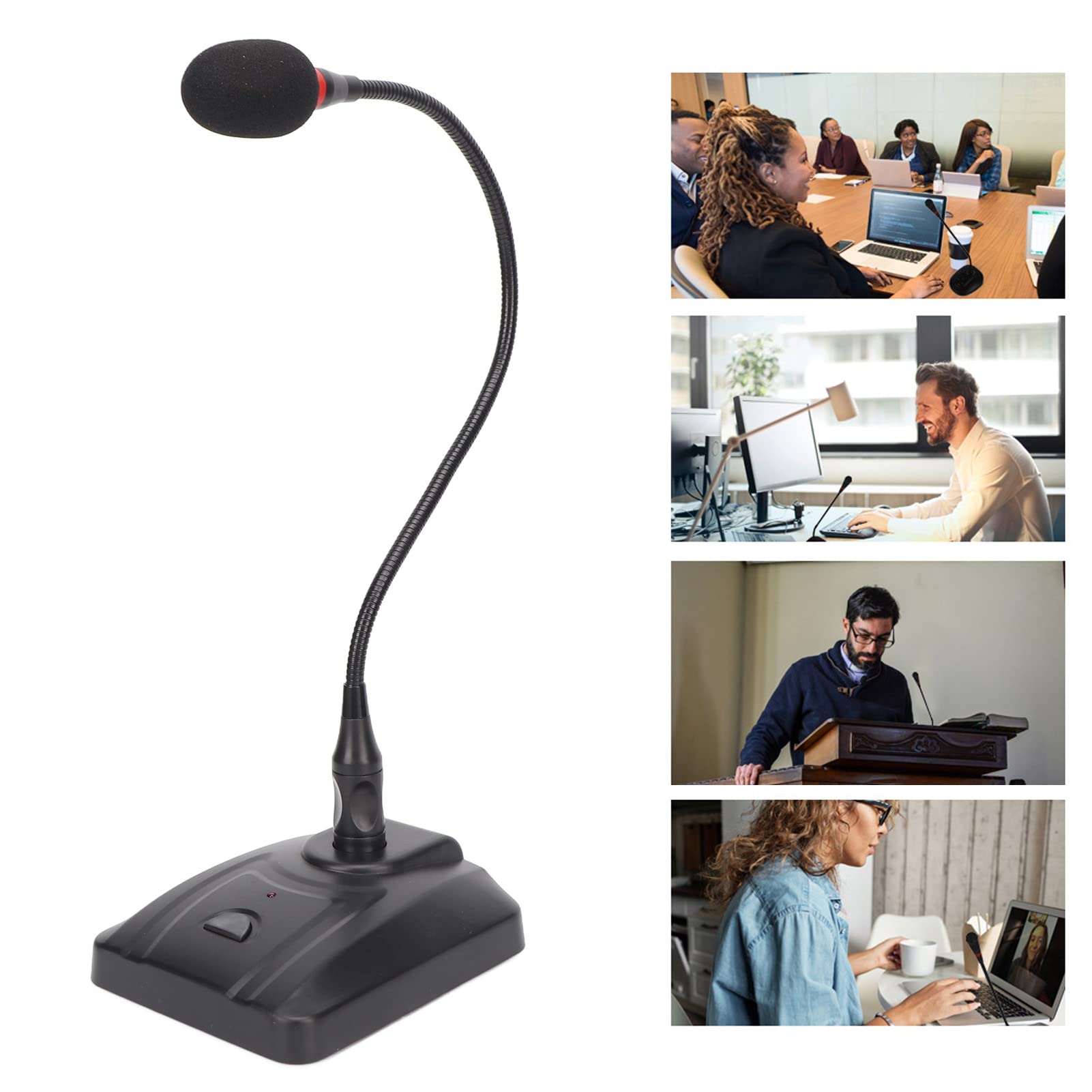 Microphone à Condensateur Col de Cygne de Bureau, Micro à Condensateur Vocal Filaire monté sur Table avec Filtre Anti-, Micro XLR pour Conférence Réunion Vidéo Diffusion en