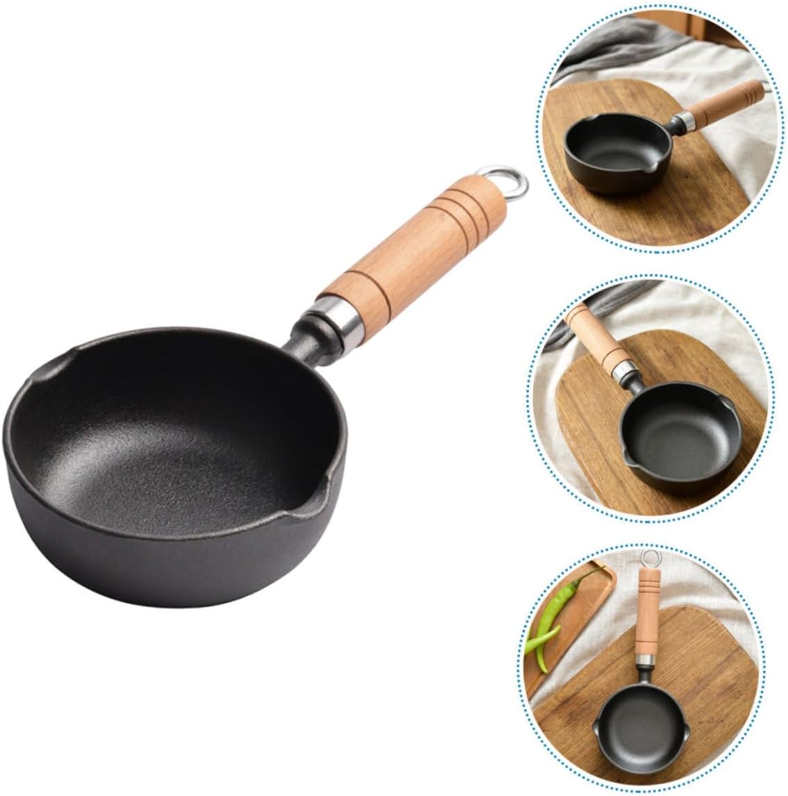 Cabilock Mini Omelette Pan for Melting Multifunctional Butter Pot Iron Handle Space-saving Design
