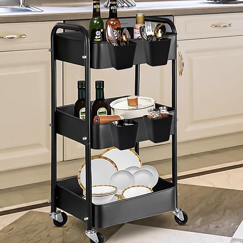 Miniatura 7 de Paquete de 8 portavasos colgantes, accesorios multiusos para carrito rodante, accesorios para suministros de arte y manualidades, cesta de