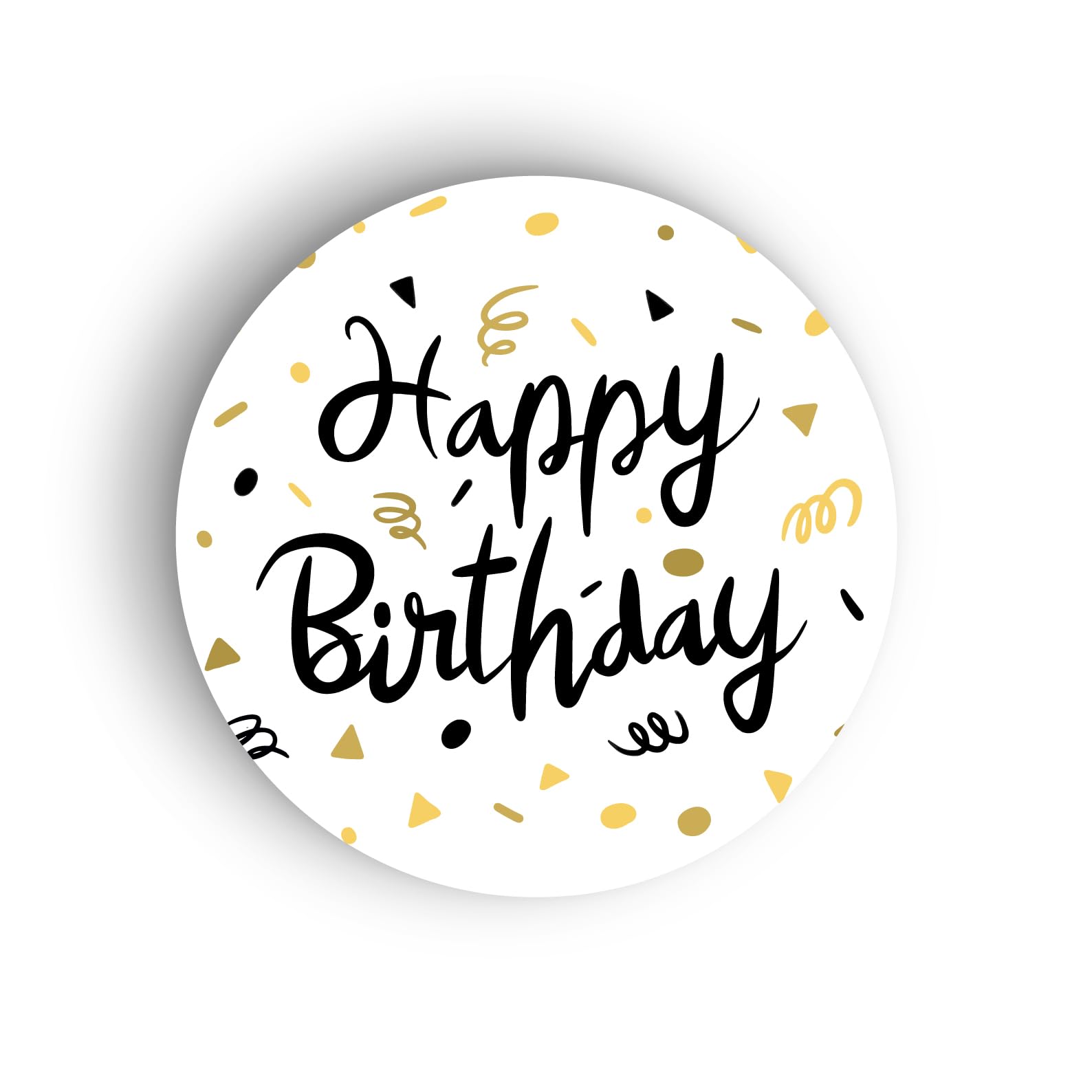 Set of 180 Happy Birthday Party Decor Paper Labels, 37mm Self-Adhesive Stickers, Multipack Stationery Craft Decorative Labels
