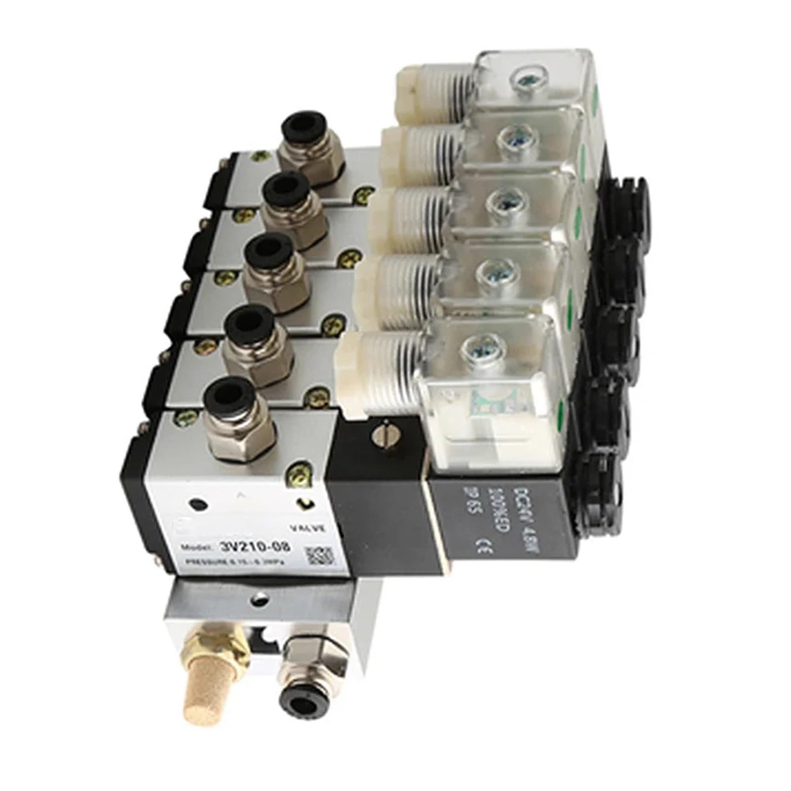 Bloc électrovanne 3V210-08 avec raccord 8mm conçu pour une distribution d'air précise