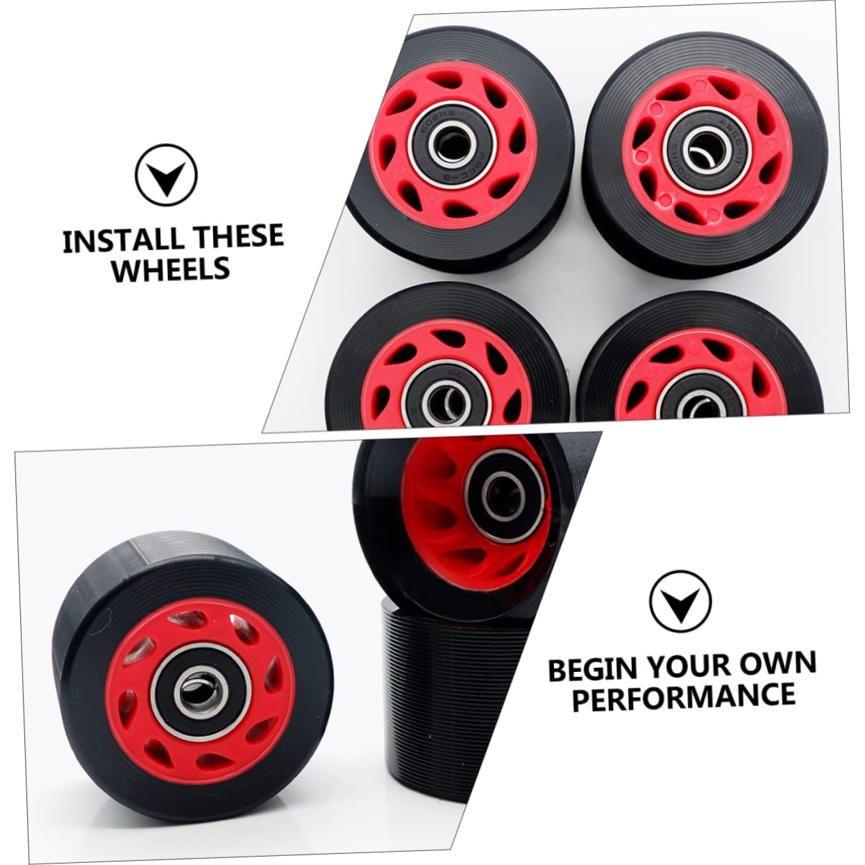 HANABASS Skating Replacement Wheels 95a Double Row Skating Wheels for Indoor or Outdoor Use