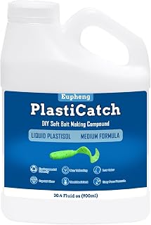 Eupheng PlastiCatch Series Plastisol Fishing Lure Making Plastic Rubber, Crystal Clear, Low Odor, Non Yellowing Medium Formula for DIY Fishing Lures