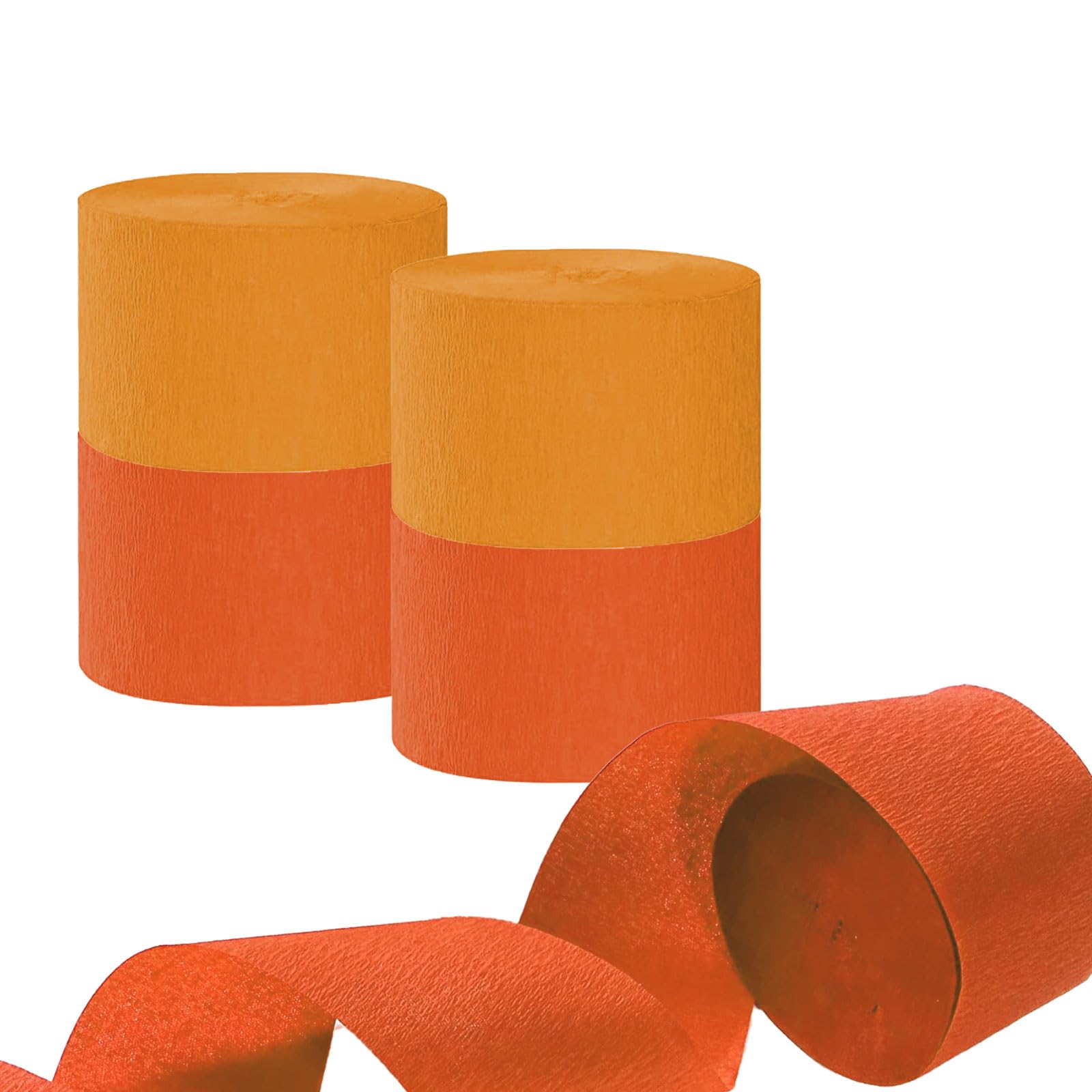 Capesaro Orange Crepe Paper Streamers - 6 Rolls Party Streamers for Various Festival Party Decorations