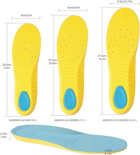 Miniatura 5 de Plantillas de espuma viscoelástica, absorción de impactos, alivio del dolor, fascitis plantar, soporte de arco de poliuretano transpirable,
