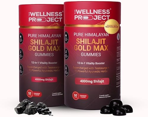 Miniatura 10 de The Wellness Project Gomitas Shilajit Gold Max 12 en 1 | 4000 mg de shilajit puro del Himalaya, azafrán, Tongkat Ali, Ashwagandha, raíz de maca,