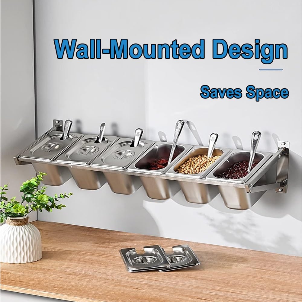 Estante de especias de acero inoxidable montado en la pared, solución de almacenamiento retráctil para condimentos y especias, 10,2 cm de profundidad, organizador de cocina, 36 x 8,7 x 7 pulgadas