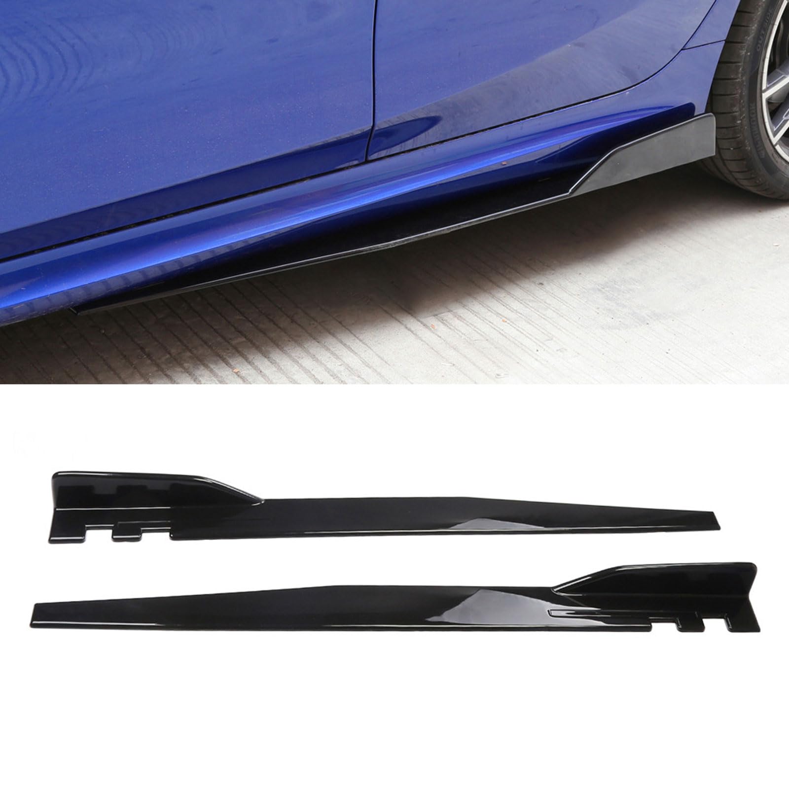 Car Side Skirts for Audi A3 8P Hatchback 2008 2009 2010 2011 2012 2013, Side Skirt Extension Running Boards Anti-Collision Body Kit, Car Styling Accessories,Bright Black