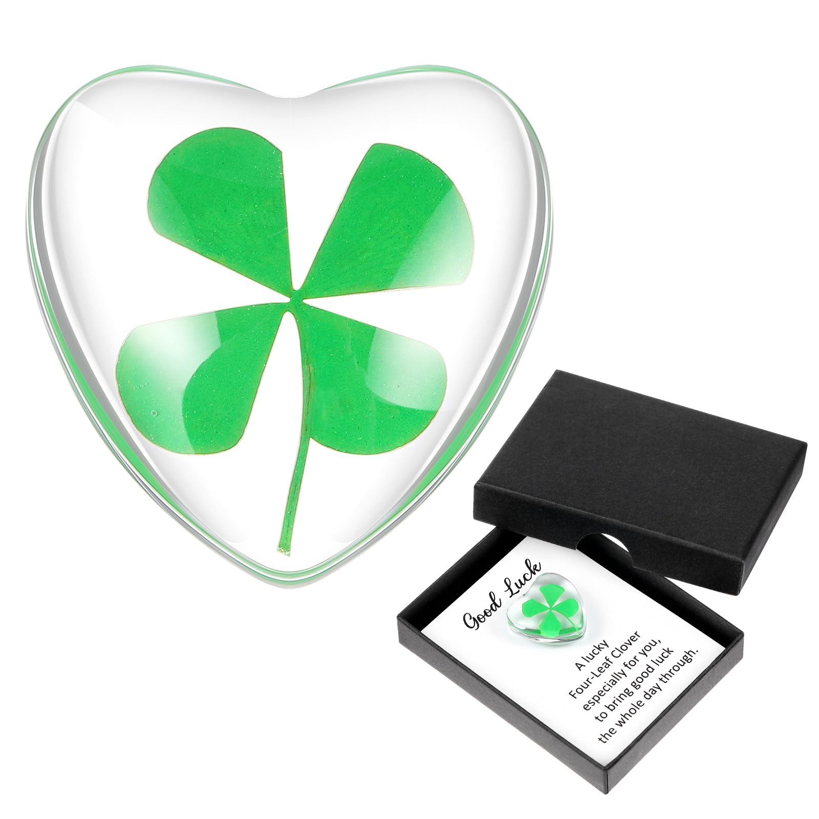 Amazon.com: Maxdot Real Four Leaf Clover Good Luck Gift, Including