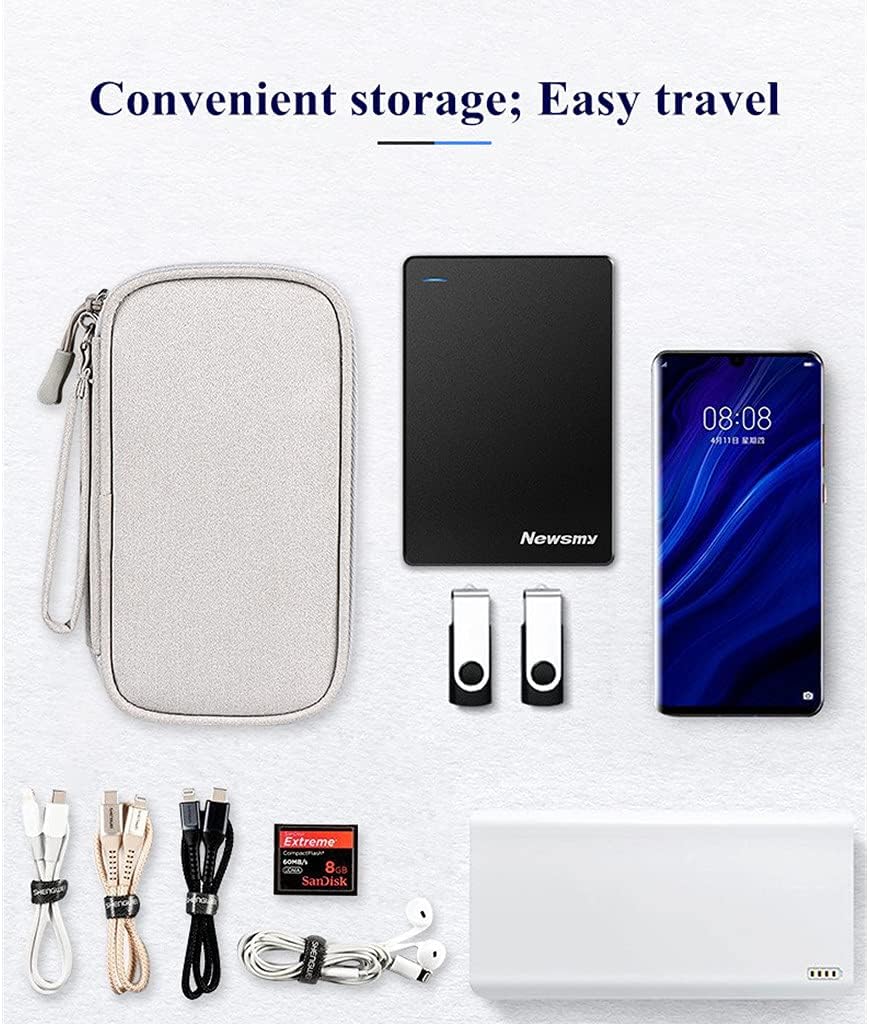 Electronics Organizer,LYDZTION Electronics Accessories Organizer Pouch Bag Waterproof Travel Cable Storage Bag for Power Adapter,Charger Cables,Wireless Mouse,SD Card, USB Cable and More(Pink)