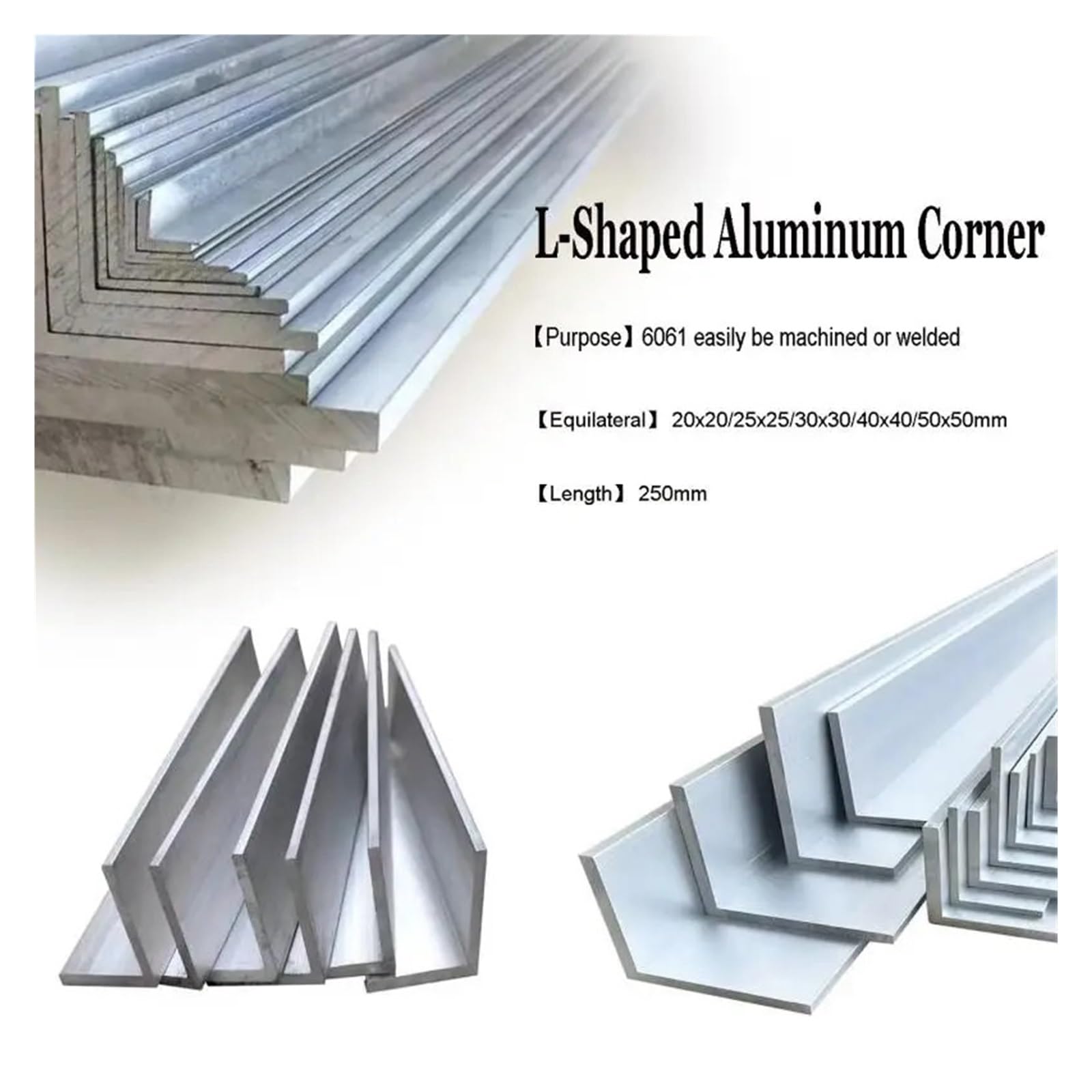 Ángulo de aluminio Perfil triangular de borde de aleación de aluminio en forma de L