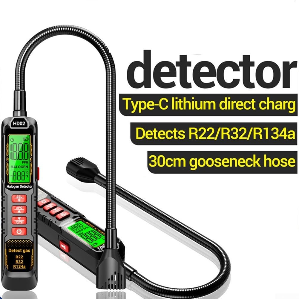 Detector de fugas halógeno para gas R22 R32 R134a, herramienta probadora de aire acondicionado recargable para mantenimiento de HVAC, analizador de detección de fugas de aire acondicionado