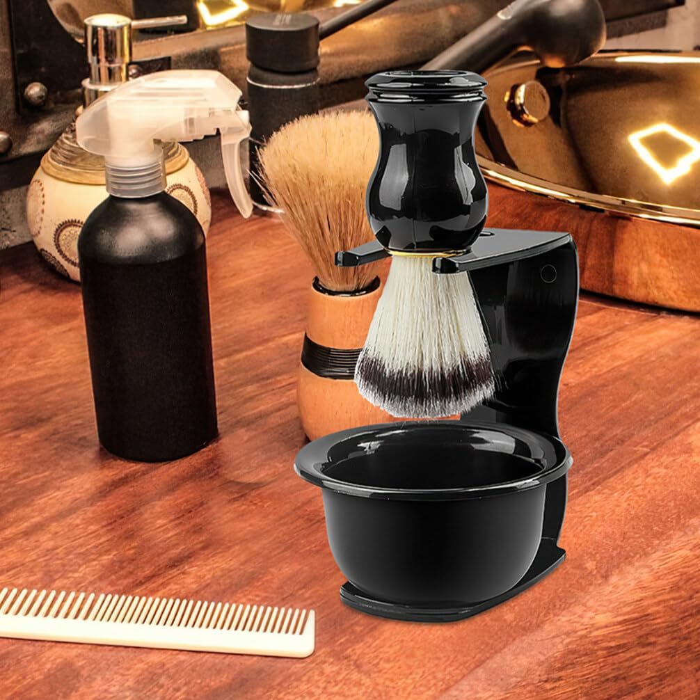 Baluue 2pcs Shaving Tool Stand Safety Razor Display Stand Shaving Brush Holder Space-saving Design Material