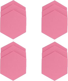 VALICLUD Pin Board 12 Pcs Hexagon Cork Board Pin Bulletin Boards for Walls Adhesive Felt Board Tiles for Pictures Photos Pink Cork Board