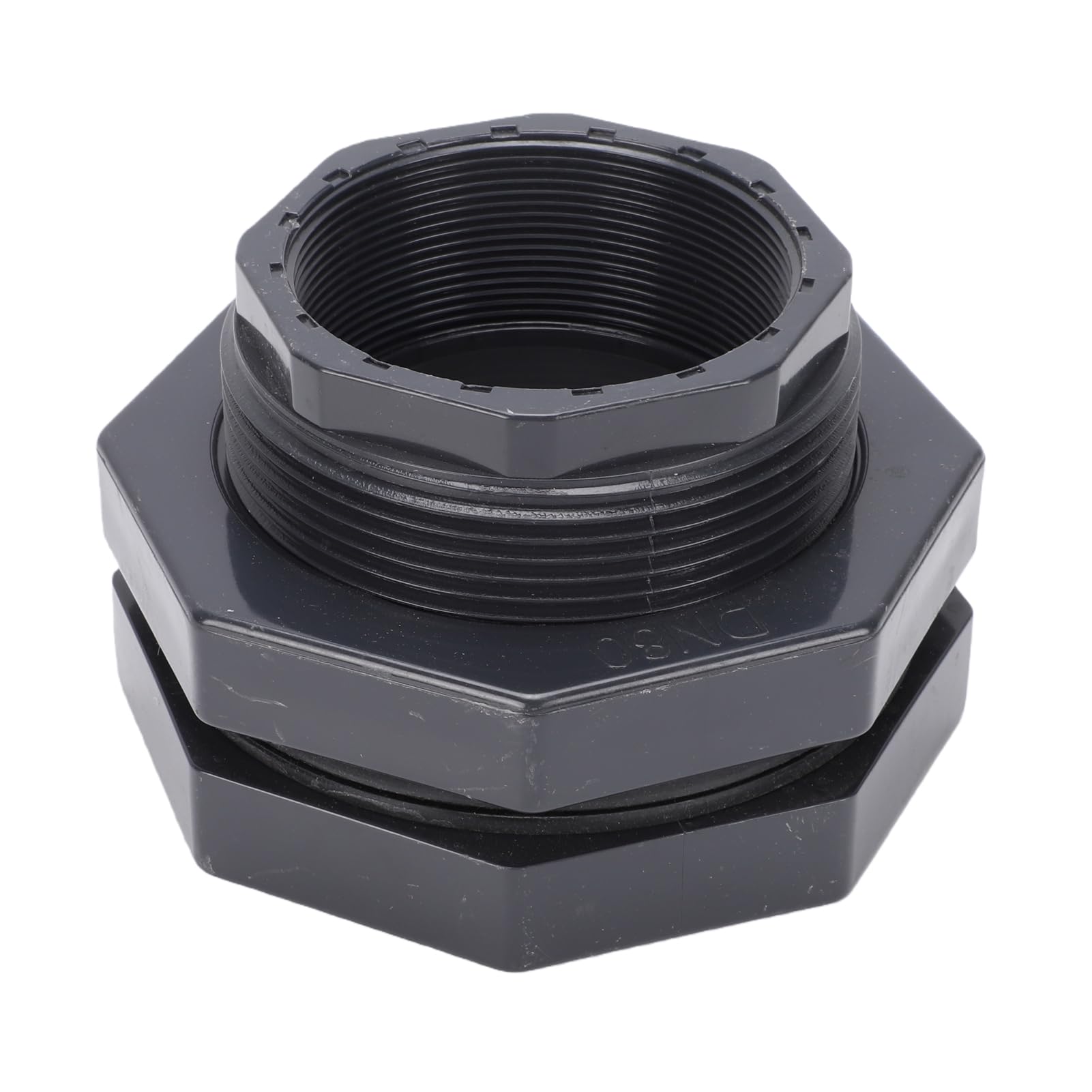 Fafeicy Conexión de Tanque de PVC de 4 Pulgadas con Junta EPDM y Tuerca de Seguridad, Adaptador de Tanque de Rosca NPT para Barril de Lluvia, Acuario, Piscina