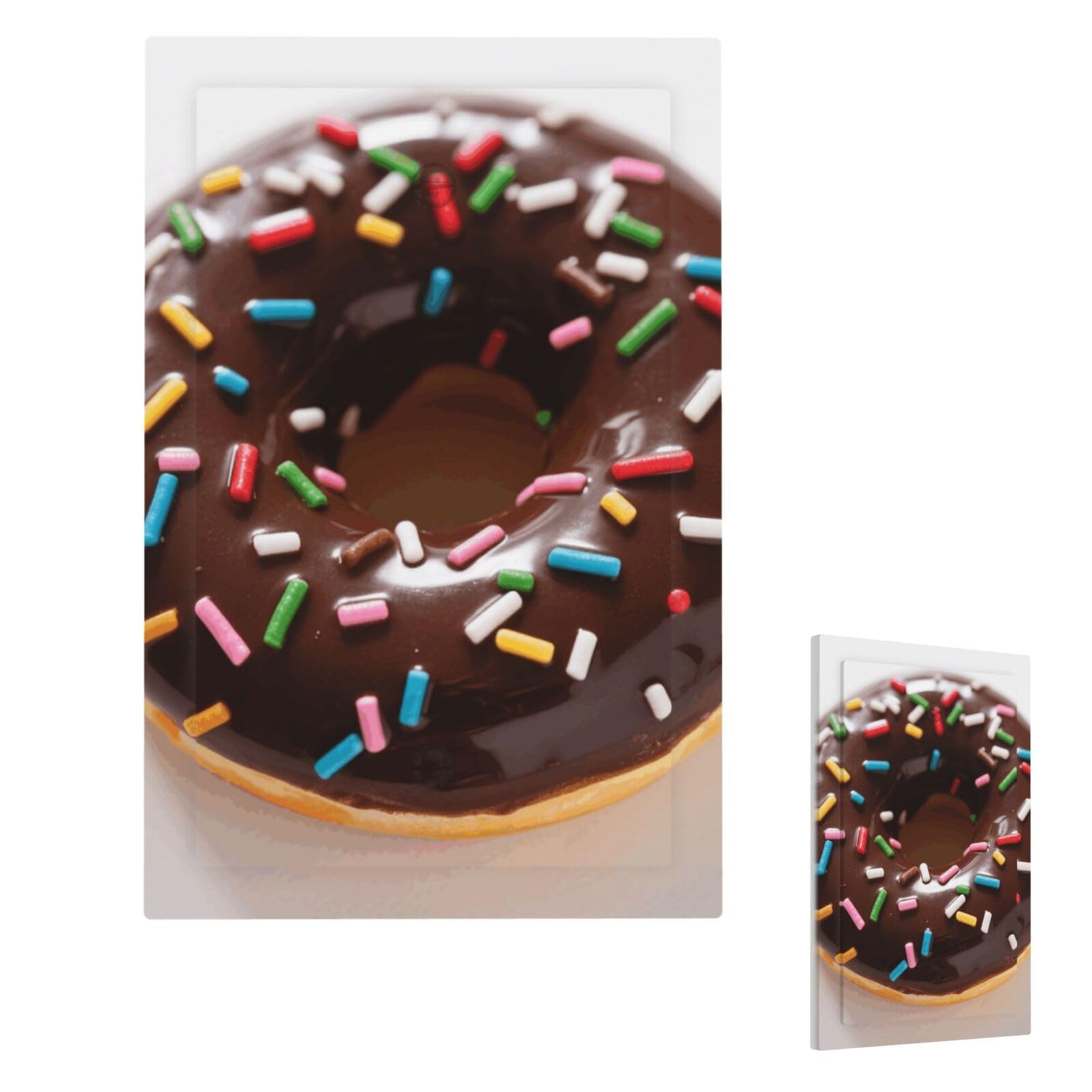 Tasty Chocolate Donut Wall Plate Cover Modern Decorative 1 Gang Light Switch Cover Unbreakable Receptacle Outlet Covers For Living Room Bedroom Home Decor Single Blank