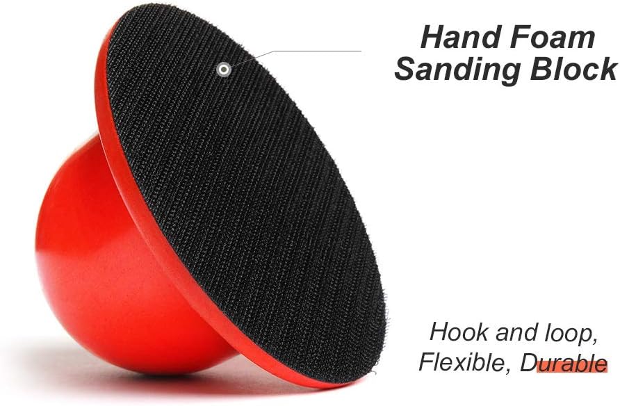 2-PCS Round Hand Sanding Block for 4" Hook and Loop Random Orbital Sander