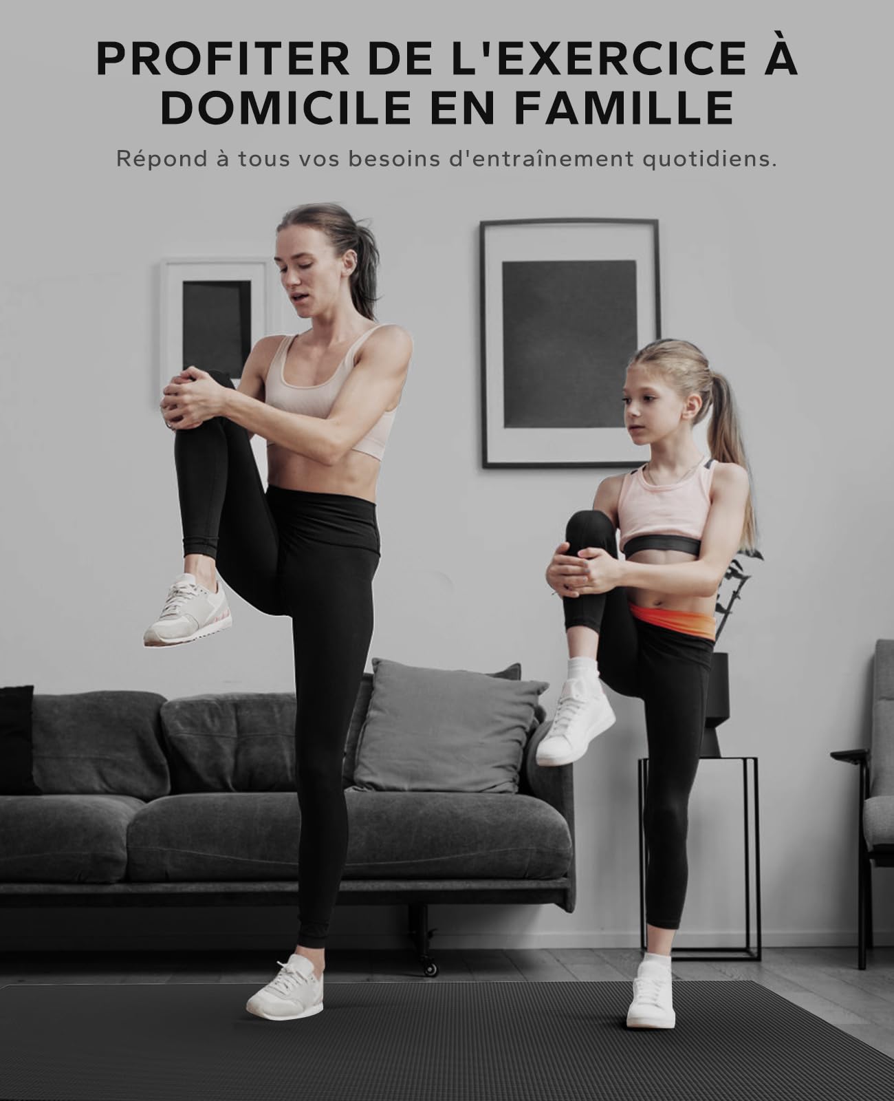 HAPBEAR Tapis d'Exercice Extra Large, Antidérapant, Ultra Durable, Tapis de Gym épais pour Pilates, Aérobic, Tapis de yoga, Tapis de Gym Haute Densité