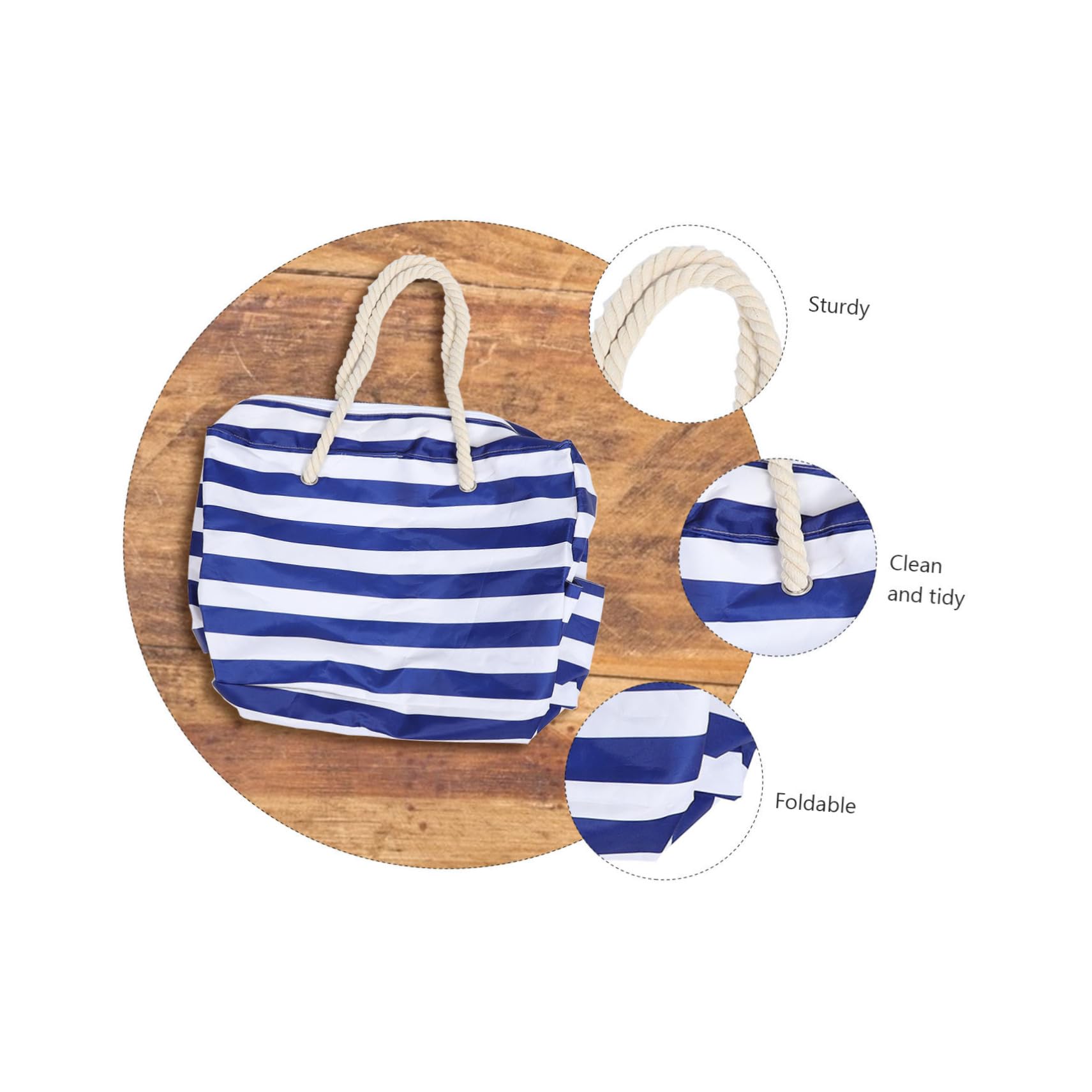ibasenice Sac de Plage Imperméable Grand Sac Toile Pochette pour Activités de Plein Air à Main Extérieur avec Porte-clés Intégré et Poches Extérieures