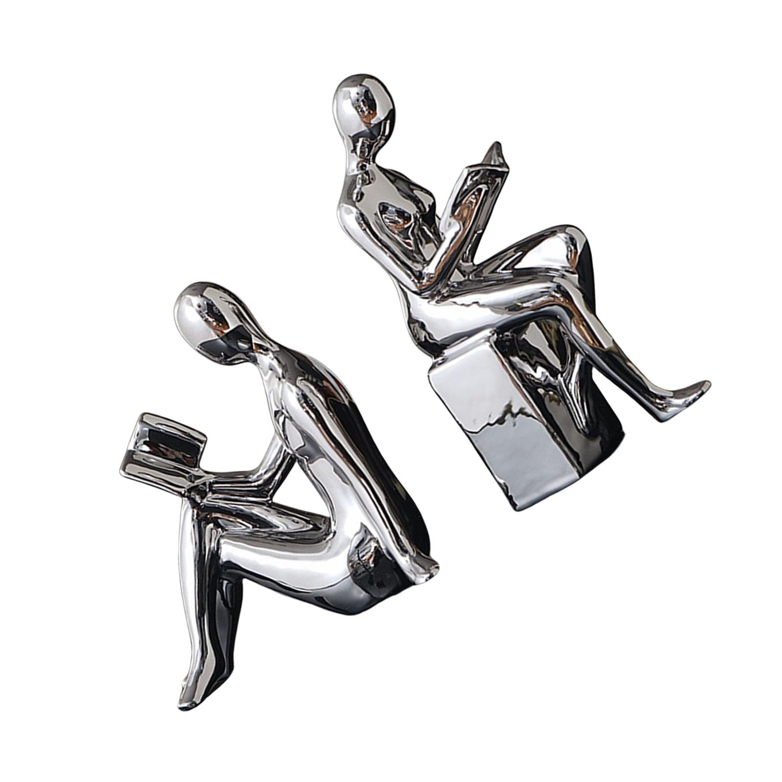 Kalttoy 2PCS Decorative Abstract Sculptures Bookends Figurine Statue Perfectly for Bookshelves and Desks Decoration Ornaments Shelf Ornaments