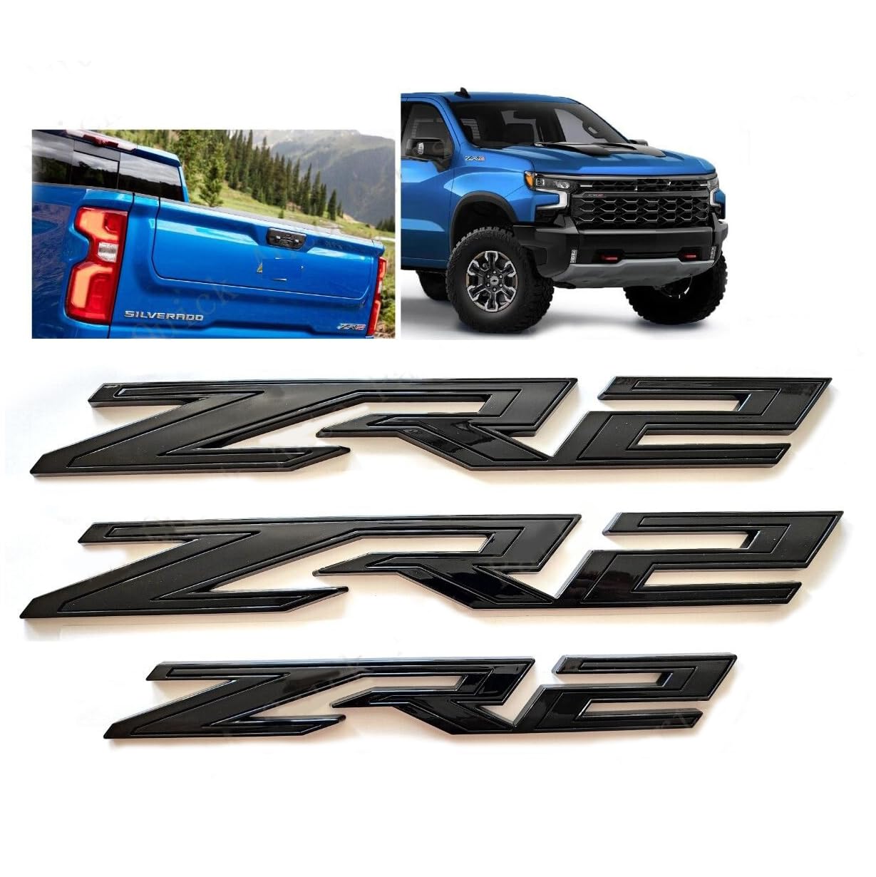 Amazon.com: 3pack OEM Two Side ZR2 Emblems Badges Plus Rear ZR2