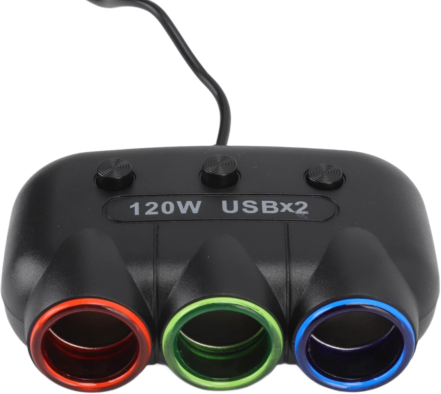 120W Cigarette Lighter Splitter, Universal 3 Socket