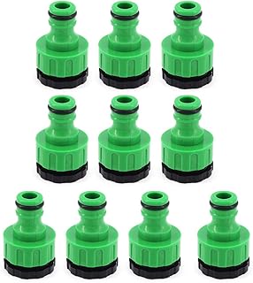 ShawFly - Paquete de 10 Conectores de Manguera de plástico para jardín, 1/2 Pulgada y 3/4 de Pulgada, Accesorios para Herramientas de riego de Jardines (Verde)