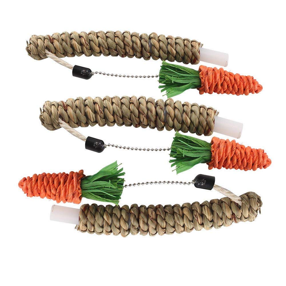 Litewoo Haustier Kletterbaum Spielzeug Rattan Gras Kratzbaum Häschen Spielzeug Klettergerüst Aktivitätszentrum mit Karotte für Katze Kaninchen Hamster Kleintierspielzeug