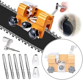Chainsaw Chain Sharpening Jig Easy & Portable Chainsaw Sharpener Timber-line Chainsaw Grinding Tools with 5 Sharpening Rods Suitable for All Kinds of Chain Saws,Lumberjack and Garden Worker