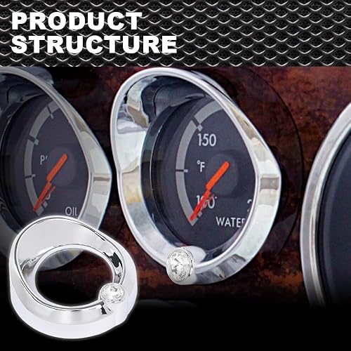 Miniatura 8 de CNNELL Cubierta de calibre blanca compatible con visera Older Freightliner Century White Jewel de 1 58 pulgadas de apertura, 2 38 pulgadas de