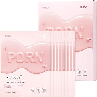 medicube Salmon DNA PDRN Pink Vita Coating Sheet Mask 10EA - Korean sheet mask for glass skin - Luxurious Home care Mask for Hydration, Firming, and Balanced Skin, Korean Skin Care (22g/0.77oz x 10ea)
