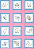 Jack Dempsey Themed Stamped White Quilt Blocks, 9-Inch by 9-Inch, Butterflies, 12-Pack