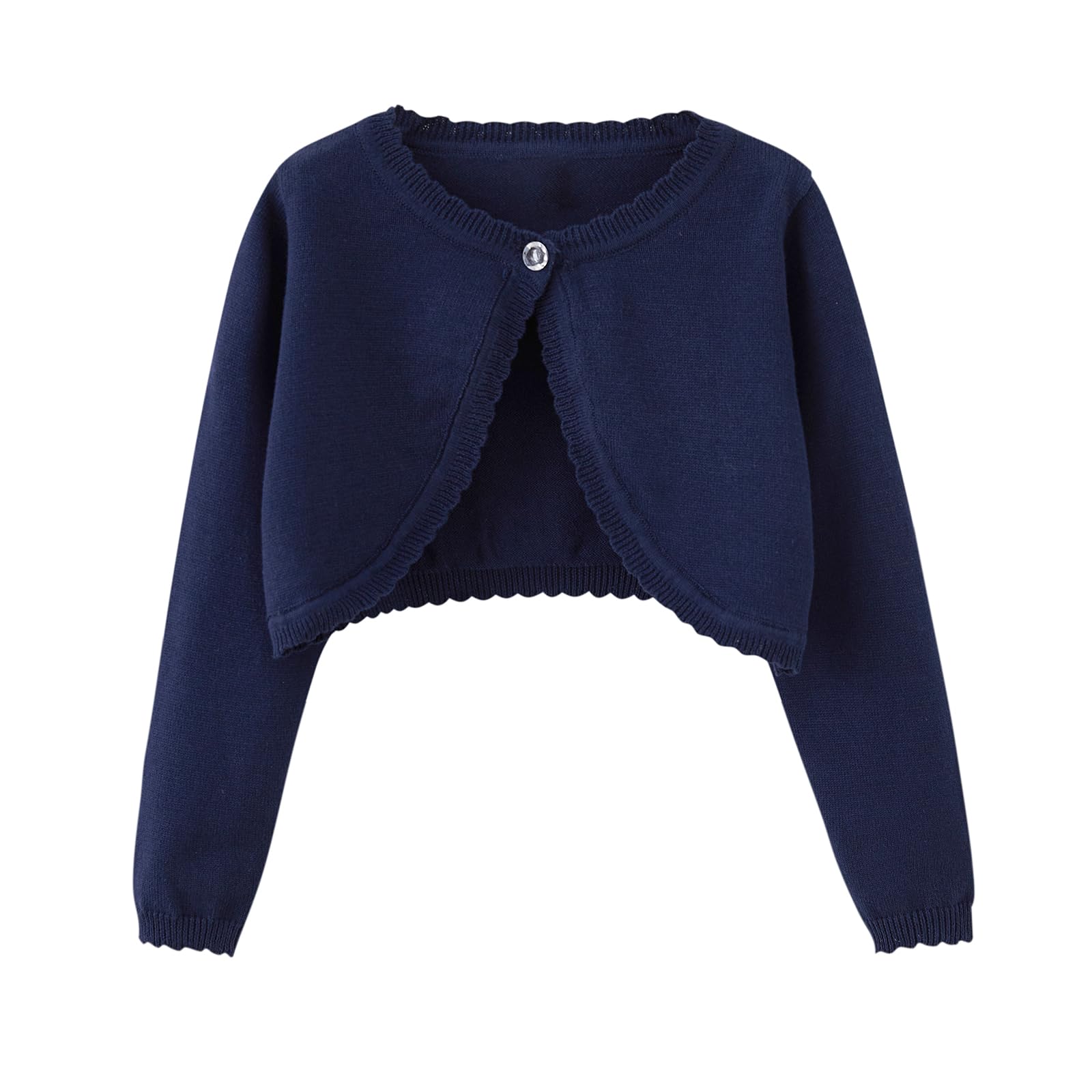 Miipat Fille en Bas Âge Cardigan Tricoté Enfants Pulls Tricotés Cardigan Boléro à Bouton Unique à Manches Longues Col Ras du Cou Manteau en Tricot